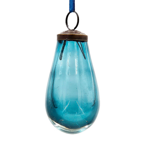 Luster Tear Drop Ornament, Glass Decorative Hanging Christmas Tree Ornaments For Holiday Party Decorations (Set of 12)