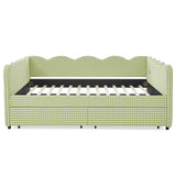 Gingham Daybed & USB Charging Port, Wave Shaped Design