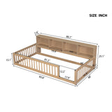 Floor Bed With Storage Cabinets And USB Ports