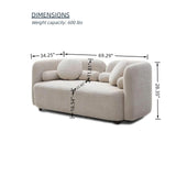 2 Seater Sofa Couch For Living Room - Light Beige