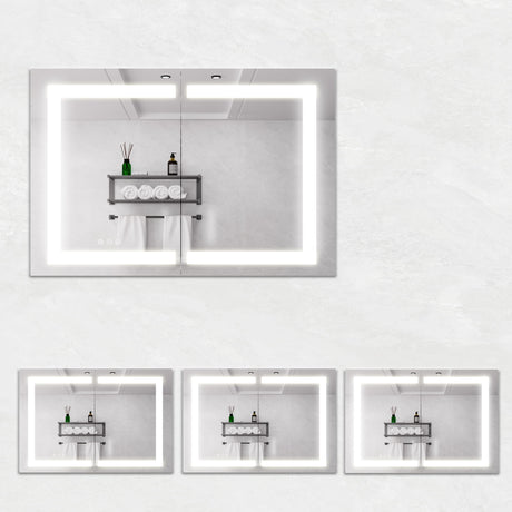 Medicine Cabinet With LED Vanity Mirror, Anti-Fog, Waterproof, Dimmable With Touch Switch