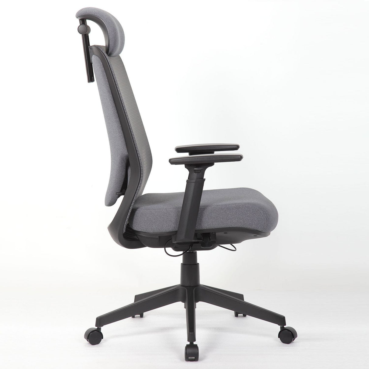High Back Breathable Ergonomic Office Chair With Adjustable Headrest & 5D Armrest, Height Adjustable Swivel - Antique Gray