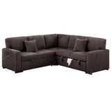 Convertible Sectional Upholstered Sleeper Sofa With Storage Chaise