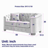 Modern Chesterfield Sofa With Tufted Backrest For Living Room