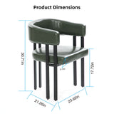 Modern Dining Upholstered Barrel Chair With Curved Back And Armrests