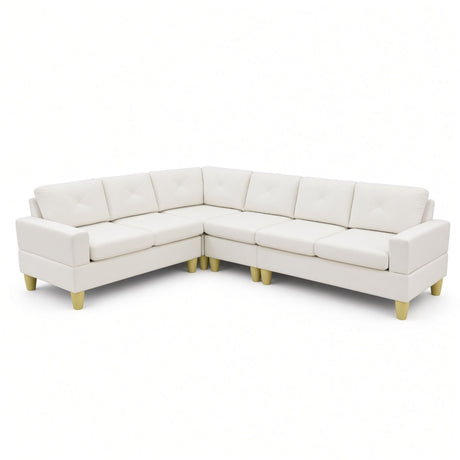 Modular L - Shaped Sectional Sofa 6 Seater 4 Piece Couch With Chaise