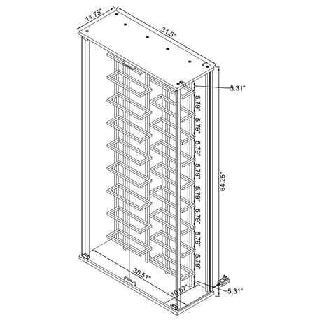 Wine Storage LED Curio Cabinet - Chrome