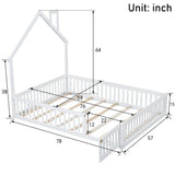 House Platform Bed With Guardrail