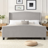 Platform Bed Frame With Tall Headboard And High Footboard