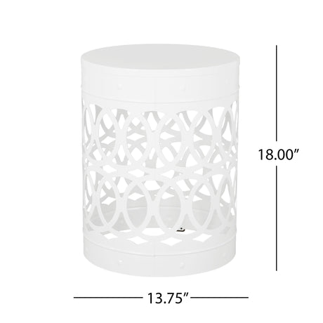 Outdoor Metal Large End Table, Modern Design