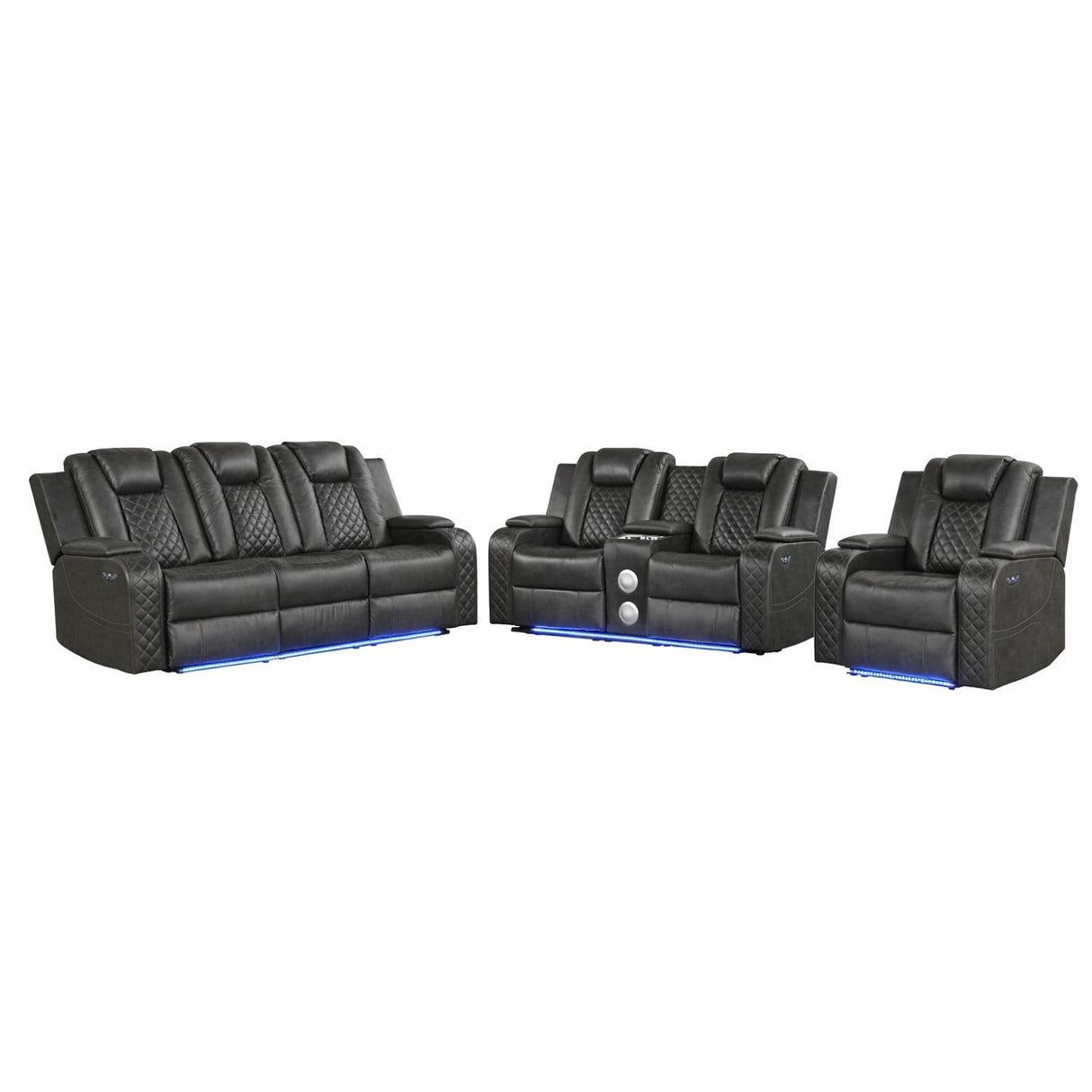 Benz - Power Recliner Set With LED Lighting And USB Charging