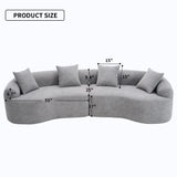 4 Seater Sofa With Fabric, 30D, 60 Hardness Full Sponge, 4 Pillow For Living Room, Home Furniture Sleeper Sectional Sofa For Apartment