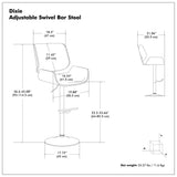 Dixie - Adjustable Swivel Bar Stool - Black