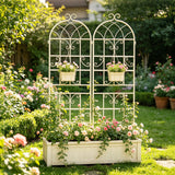 Metal Garden Rustproof Trellis For Climbing Plants Outdoor Flower Support