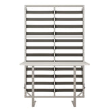 Queen Size Cabinet Wall Bed Mechanism With Desk Panel - Gray