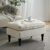 Lofton - Pillow Top Ottoman With Button Tufting - Cream