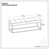 Candice - Ottoman Bench - Tan / Black