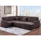 Convertible Sectional Upholstered Sleeper Sofa With Storage Chaise