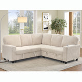 L-Shaped Sofa With Pull Out Sofa Bed With USB
