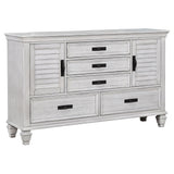 Lockeford - 5 Drawer Dresser With Side Cabinets - White