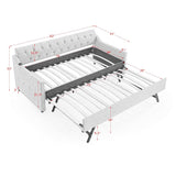 Size Upholstered Daybed With Trundle And USB Charging Armrest