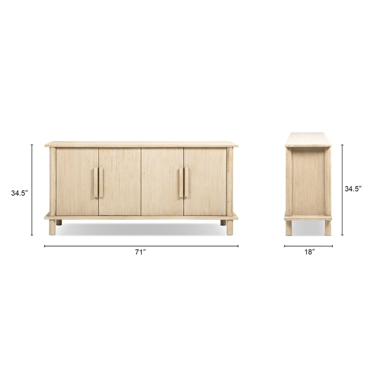 Milo - 4 Door Sideboard - Natural