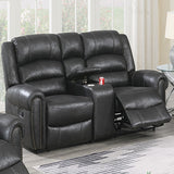 Power Reclining Loveseat With USB Port And Cup Holder Console - Black