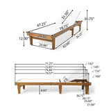 Outdoor Chaise Lounge With Acacia Wood Frame - White / Teak