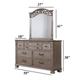 Dresser And Mirror - Antique Silver
