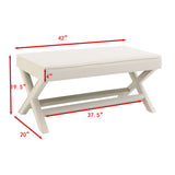 Comfort Double Bench Upholstered With X Crossed Legs
