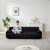Cloud Series Minimalist Button Tufted Square Arm 3 Seater Sofa