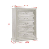 5 Drawer Tall Storage Chest - Antique White