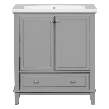 Modern Bathroom Vanity With Sink Combo, Multi Functional Cabinet With Doors And Drawer