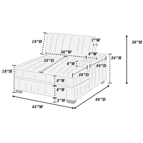RAF Chaise With Cup Holder Modular Living Room Furniture