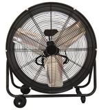 Drum Fan With Pure Copper Wiring Motor And Blades - Black