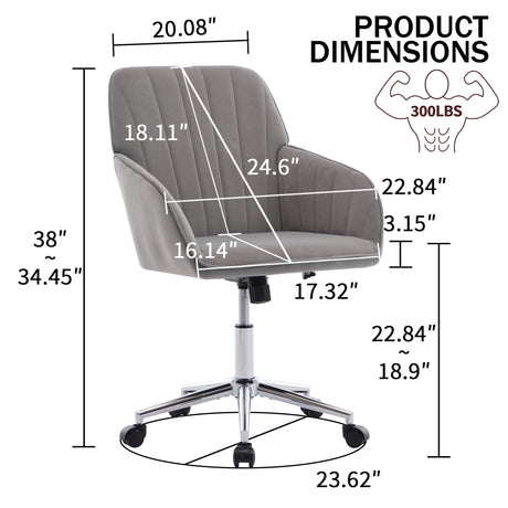 Adjustable Ergonomic Office Chair, Swivel Backrest Seat