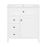 Bathroom Vanity With Sink, 3 Drawers And Adjustable Shelf, Freestanding Storage Unit
