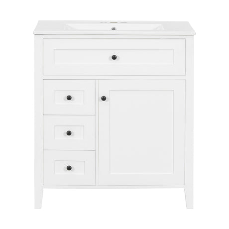 Bathroom Vanity With Sink, 3 Drawers And Adjustable Shelf, Freestanding Storage Unit