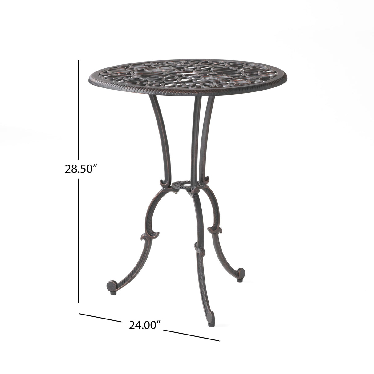 Charleston 3 Pieces Cast Bistro Set - Copper