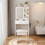 Small Makeup Vanity Desk With Adjustable LED Lights