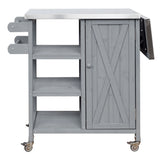 Foldable Outdoor Kitchen Island With Storage Cabinet