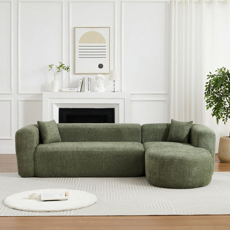 L - Shape Boneless Cloud Couch With 2 Throw Pillows For Living Room