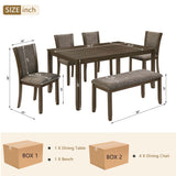 Dining Table Set With Upholstered Chairs, Rectangular Dining Table Set