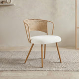 Dining Chairs With Wing Back Design For Kitchen (Set of 2) - Beige / Brown