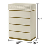 Stanley - 5 Drawer Chest With Crocodile Texture - Gray