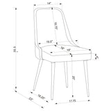 Padded Side Chair Of 2) With Upholstered Seat And Polished - Gray