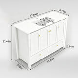 Bathroom Vanity With Sink Combo, 4 Soft Close Doors And 2 Drawers