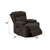 Lusio - Power Motion Recliner With Lift & Cup Holder - Brown