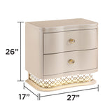 Flora - 2 Drawer Nightstand With LED - Champagne