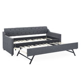 Size Upholstered Daybed With Trundle And USB Charging Armrest